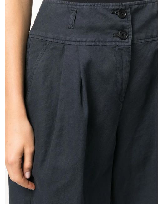 Aspesi Shorts Met Geplooid Detail in het Blue