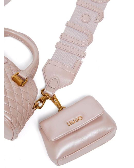 Liu Jo Pink Logo-Plaque Tote Bag