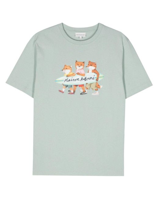 メンズ Maison Kitsuné フォックスモチーフ Tシャツ Gray