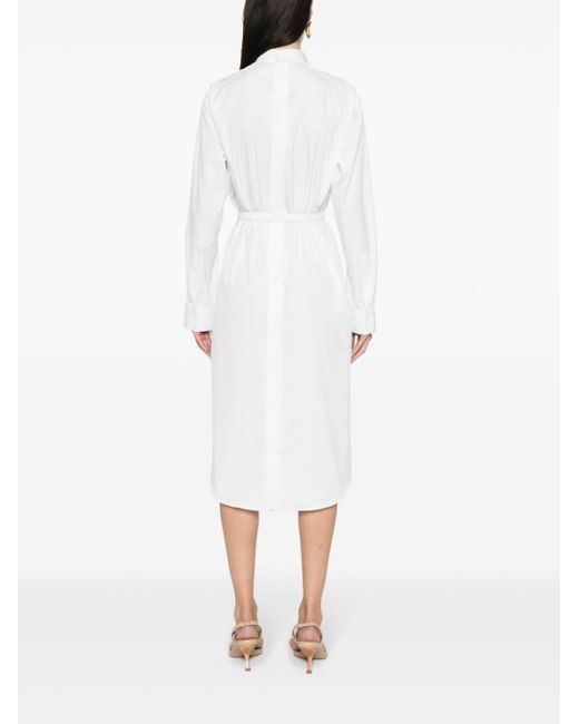 Robe-chemise à taille ceinturée Fendi en coloris White