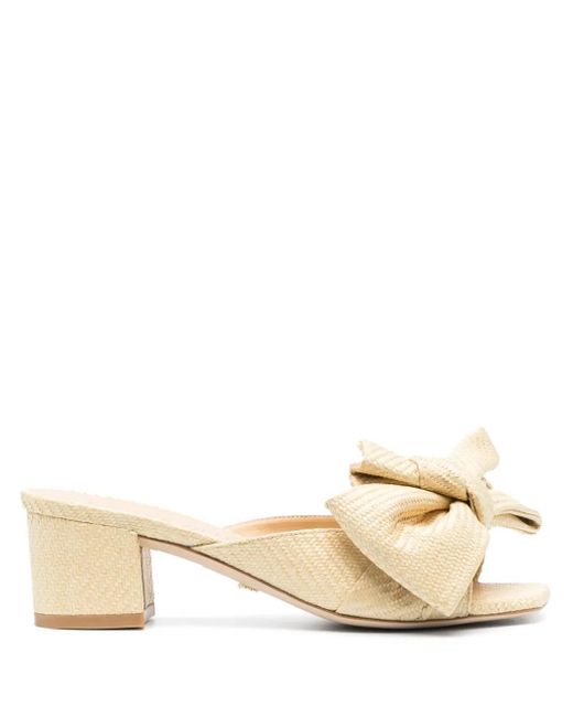 Stuart Weitzman Natural Loveknot 50 Block Slides