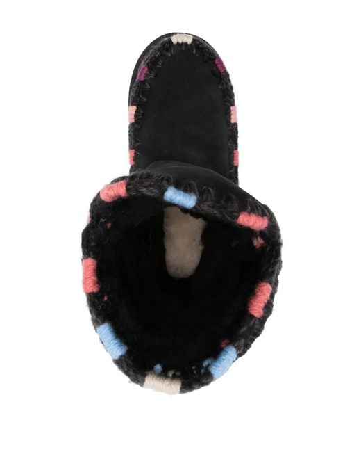 Mou Black 24 Logo-Patch Boots