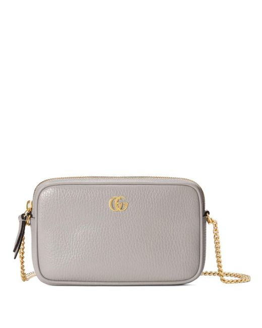 Gucci Gray Mini GG Marmont Shoulder Bag