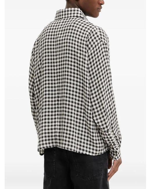 Won Hundred Gray Check-Pattern Shirt for men