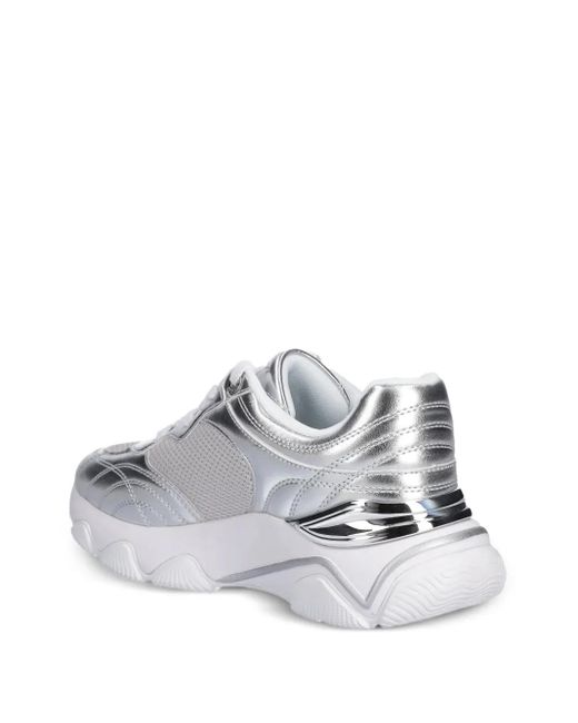 Guess White Perforated Logo Low-Top Sneakers