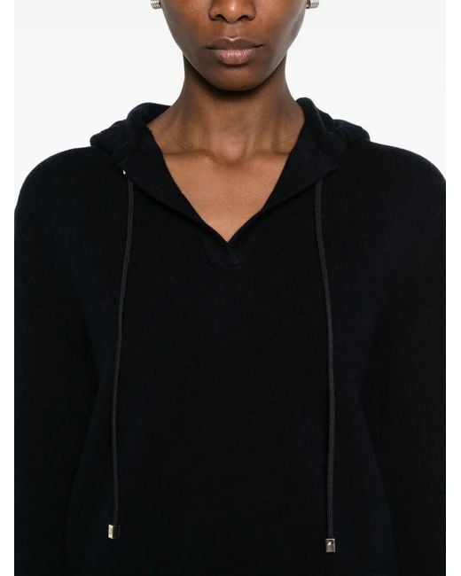 Dorothee Schumacher Black Modern Statements Hooded Drawstring Sweater