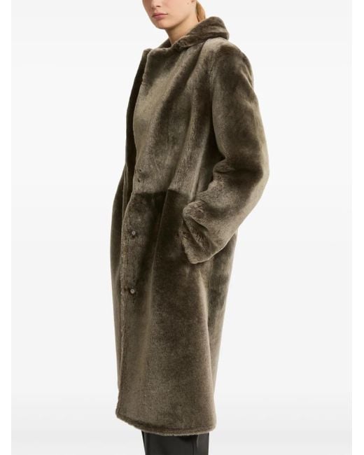 Yves Salomon Gray Shearling Coat