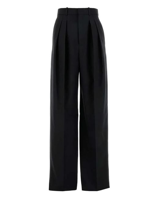 Saint Laurent Black Pleated Wool Pants