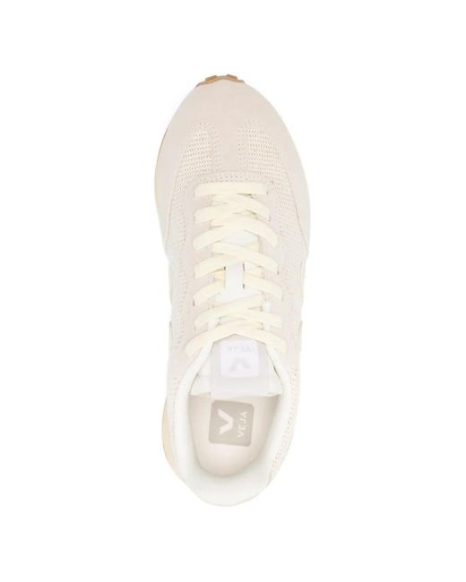 Veja White Panelled Sneakers With Lace-Up Fastening