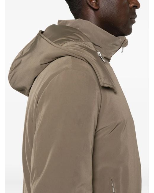 Sandro Brown Zip-Front Hooded Jacket for men