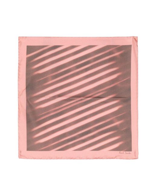 Paul Smith Pink Abstract-print Silk Pocket Square for men