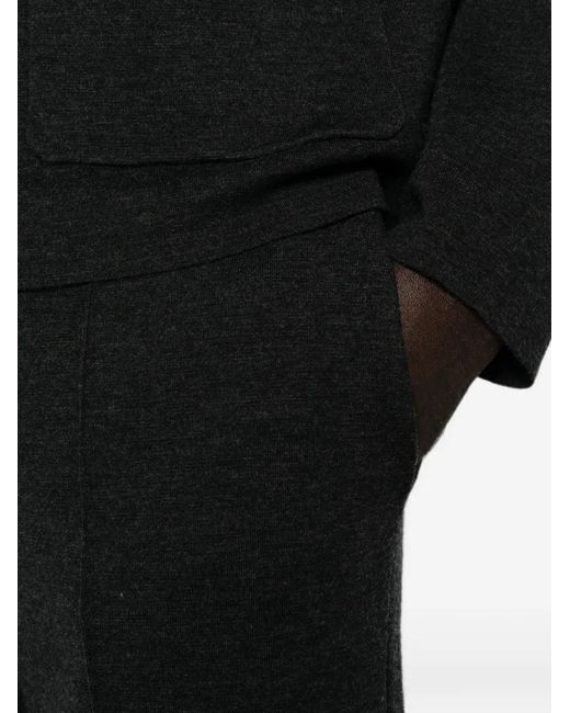 Bompard Black Milano Belt-Loops Trousers for men