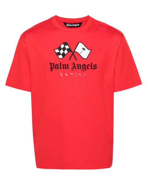 Palm Angels T-Shirt mit Logo-Print in Red für Herren