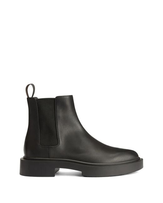 Giuseppe Zanotti Black Jeremiah Elastic Leather Boots for men