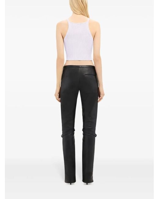 Courreges White Pointy Rib-Knit Tank Top