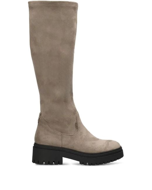 Mexx Brown Lug-Sole Tall Boots
