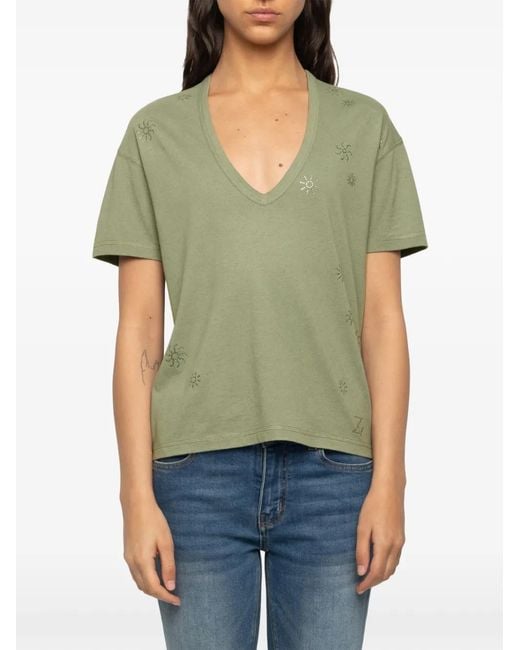 Zadig & Voltaire Green T-Shirt Marta À Manches Courtes