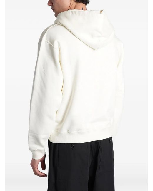 Jil Sander White Hoodie À Logo Imprimé for men