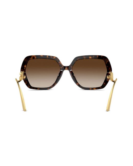Dolce & Gabbana Brown Crystal Oversize-frame Sunglasses