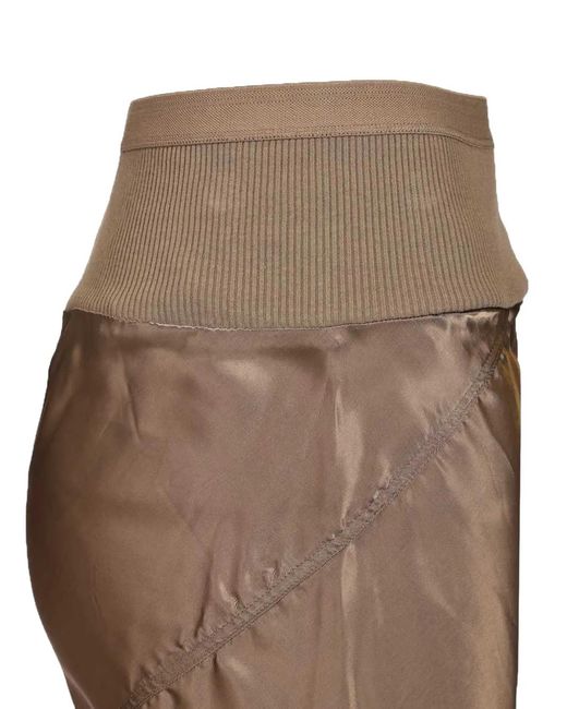 Rick Owens Rok Met Geribbelde Taille in het Natural