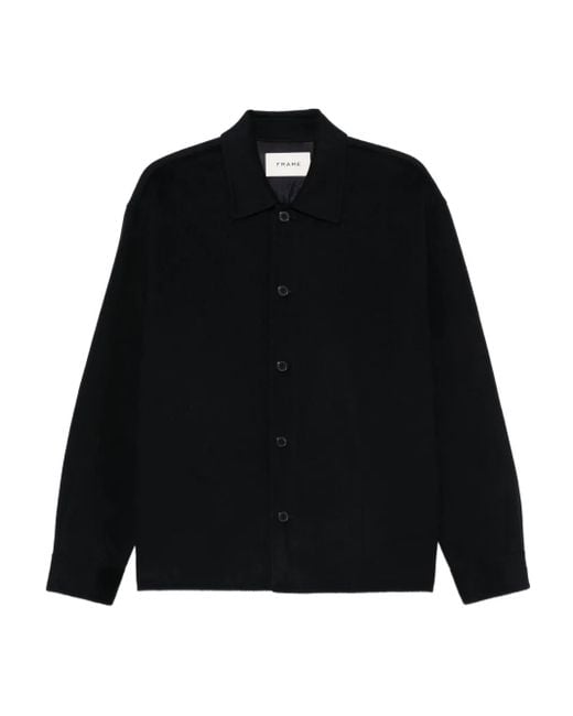 FRAME Black Button-Cuff Jacket for men