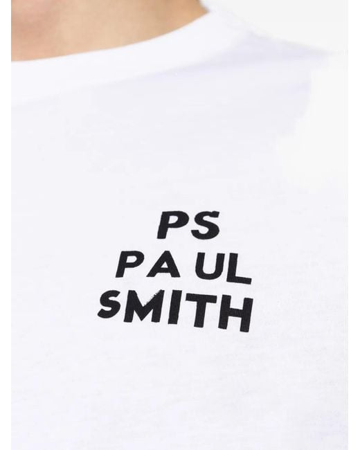 Paul Smith White Graphic-Print T-Shirt for men