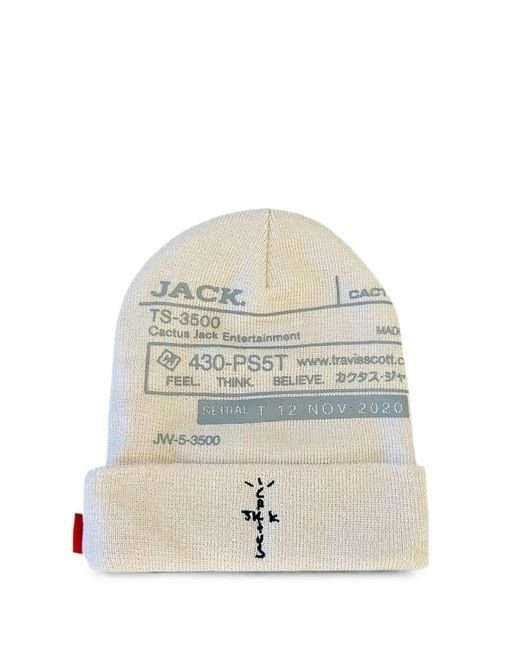 Travis Scott White Cactus Jack System I Beanie for men