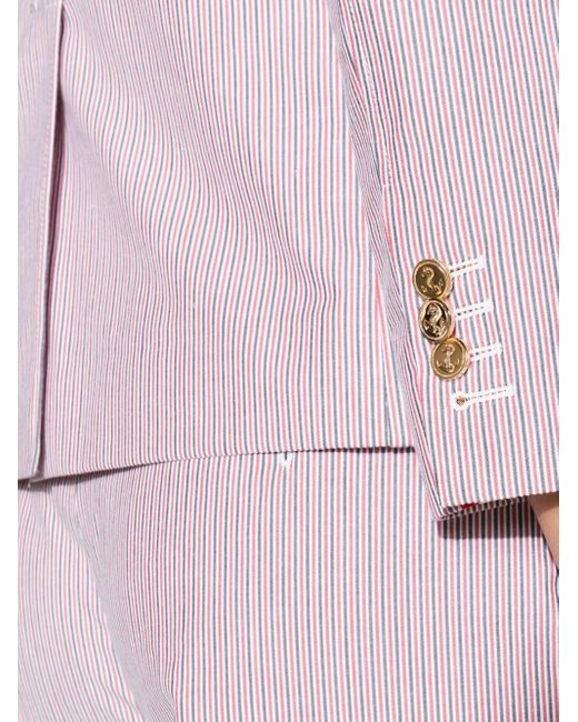 Thom Browne Pink Striped Double-breasted Jacket