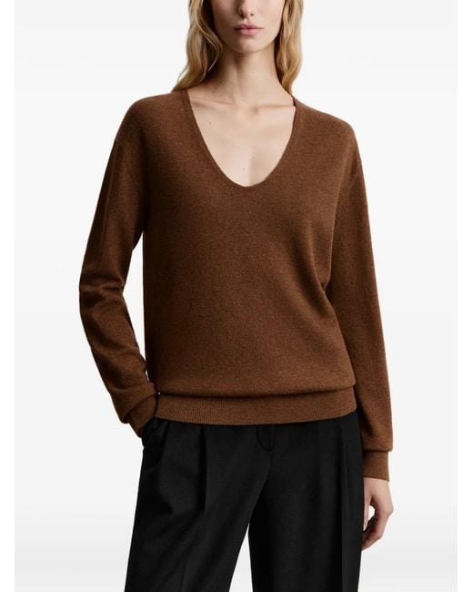 12 STOREEZ Brown V-Neck Sweater
