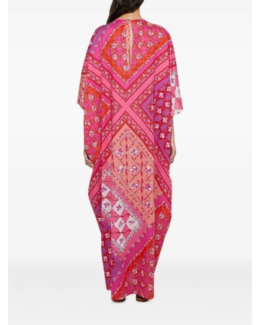 Emilio Pucci Red Festa-Print Kaftan