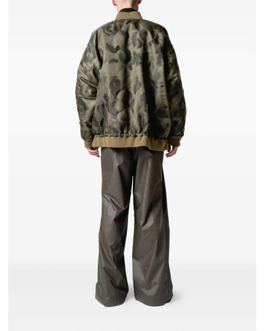 Yoshio Kubo Green Feather-Print Bomber Jacket