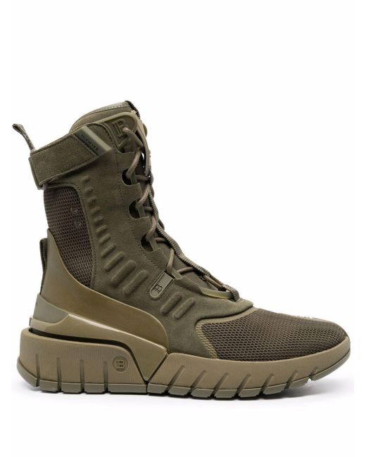 Balmain Green B-army Ankle-length Sneakers for men