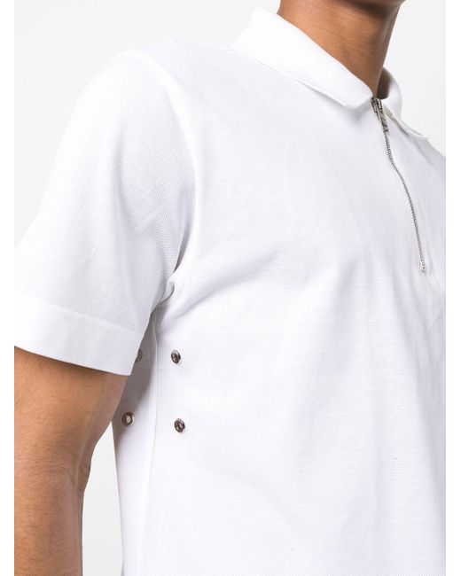 Givenchy White Half-zip Cotton Polo Top for men