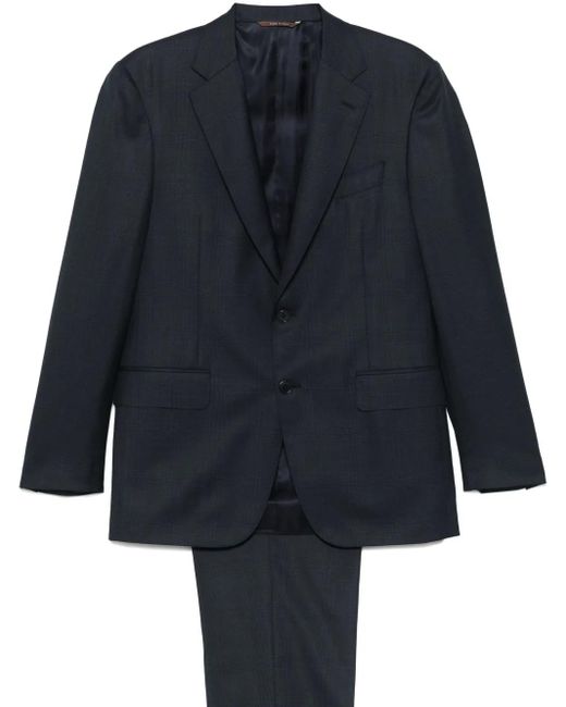Canali Blue Checked Suit for men