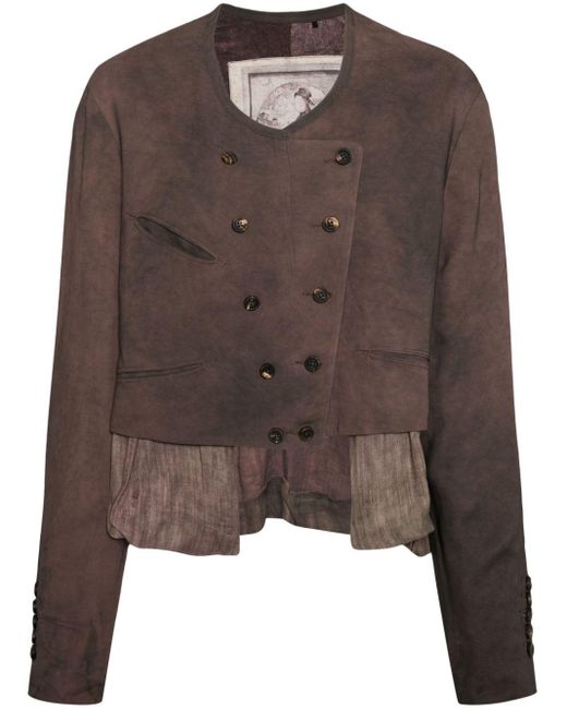 Ziggy Chen Brown Layered Double-breasted Jacket