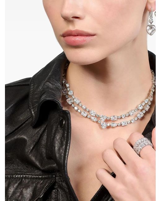 Anabela Chan Metallic Love Heart Diamond Choker Necklace