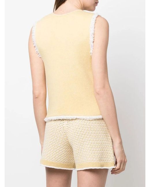 Barrie Natural Fringe-Trim Top
