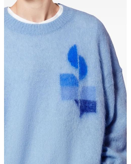 Isabel Marant Blue Drany Graphic Pullover for men