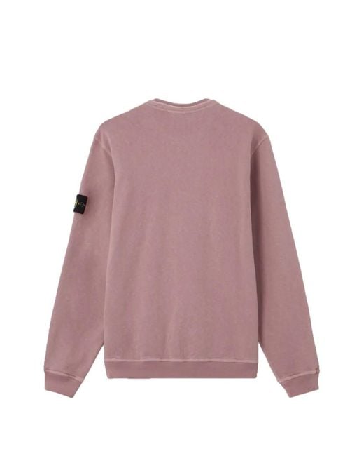 Stone Island Pink Logo Patch Sweatshirt for men
