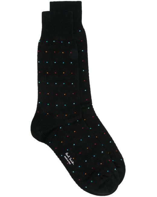 Paul Smith Black Polka Dot Ankle Socks for men