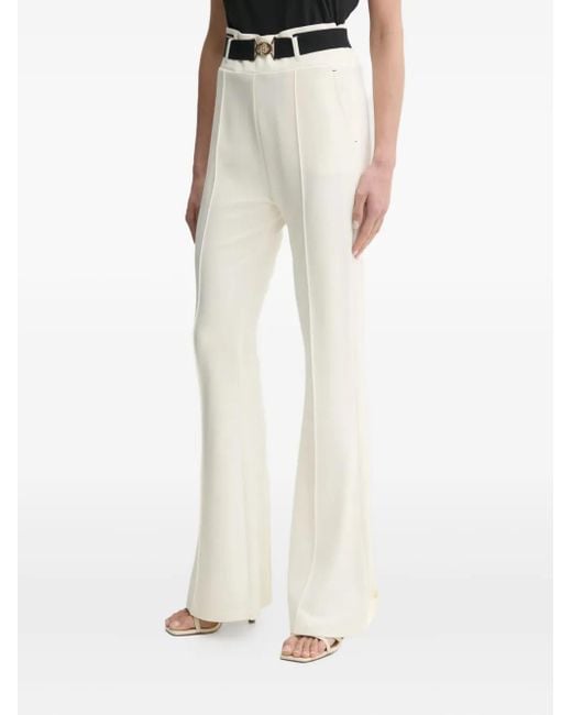 Liu Jo White Belted Flared Trousers