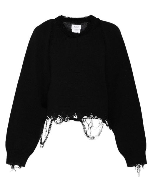 Doublet Black Distressed Knitted Jumper for men