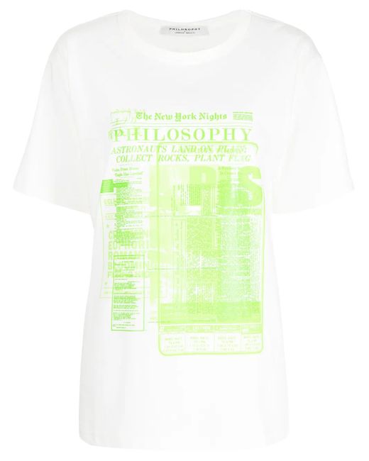 Philosophy Di Lorenzo Serafini Green T-Shirt Mit Grafischem Print