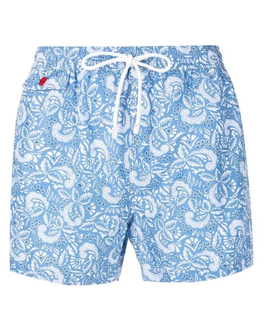 Fedeli Zwembroek Met Print in het Blauw voor heren Heren Kleding voor voor Strandkleding voor Board en zwemshorts 