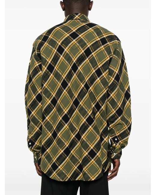 Undercover Green Checked Shirt for men