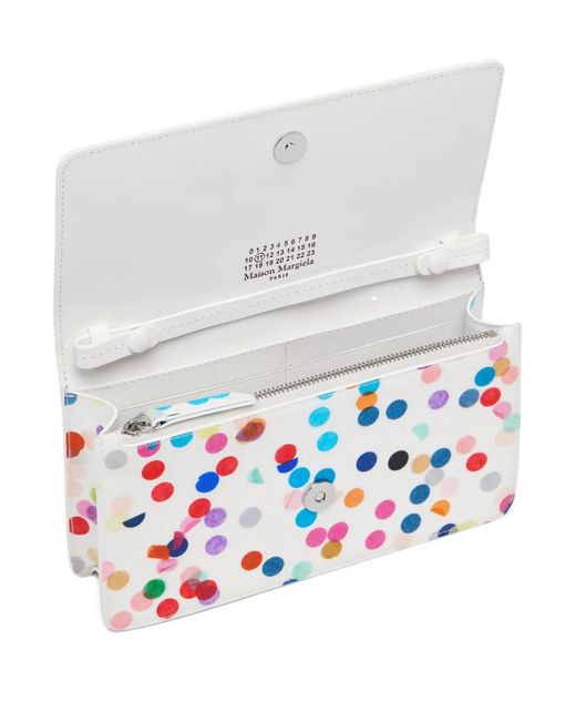 Maison Margiela White Confetti-Print On-Chain Wallet