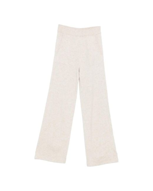 Bompard White Wide-Leg Trousers