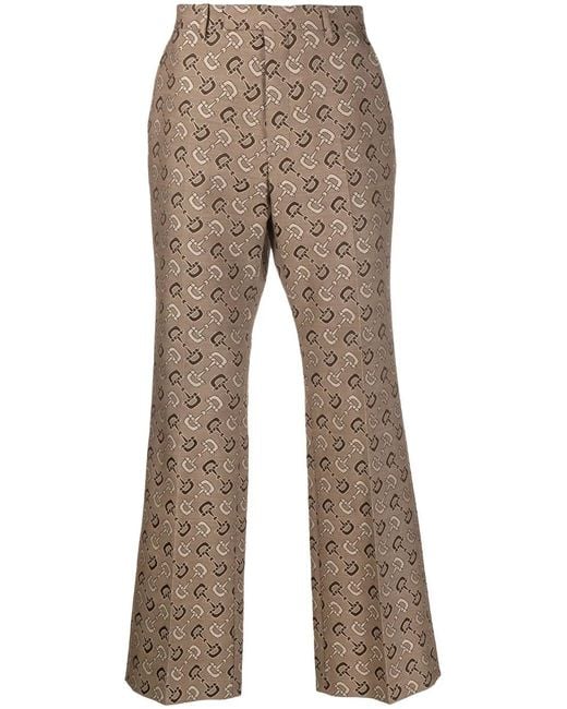 Gucci Brown Maxi Horsebit Tailored Trousers for men