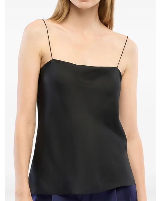 Another Tomorrow Black Slip-On Silk Top
