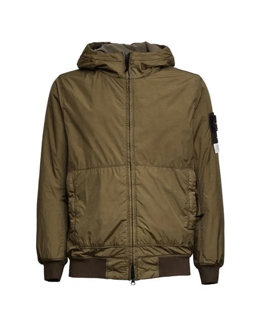 Stone Island Jassen ,Groen ,Lichte Jassen in het Green voor heren